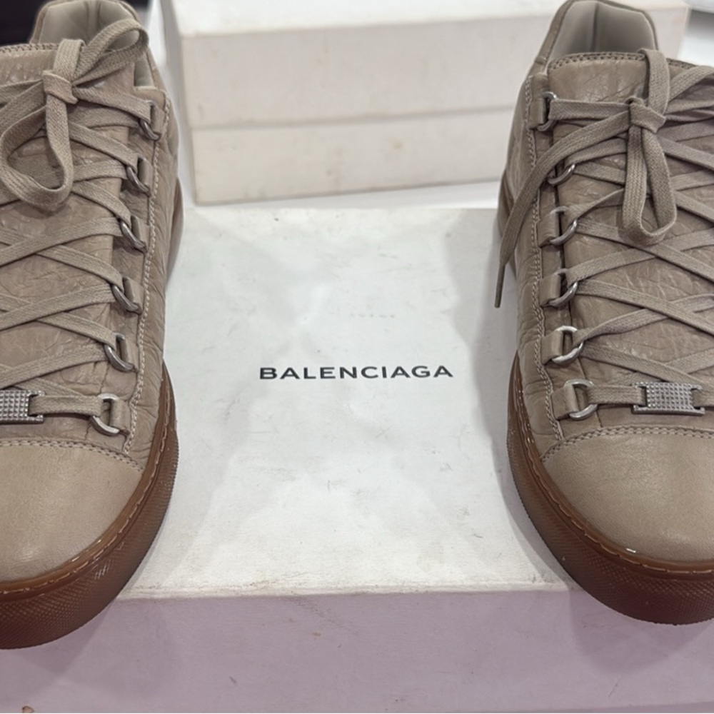 Balenciaga Tan Sneakers with Athletic Silhouette and Textured Sole